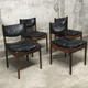 Set of 4 Rio palisander & black leather chairs, Modus model, by Kristian Vedel for Soren Willadsen