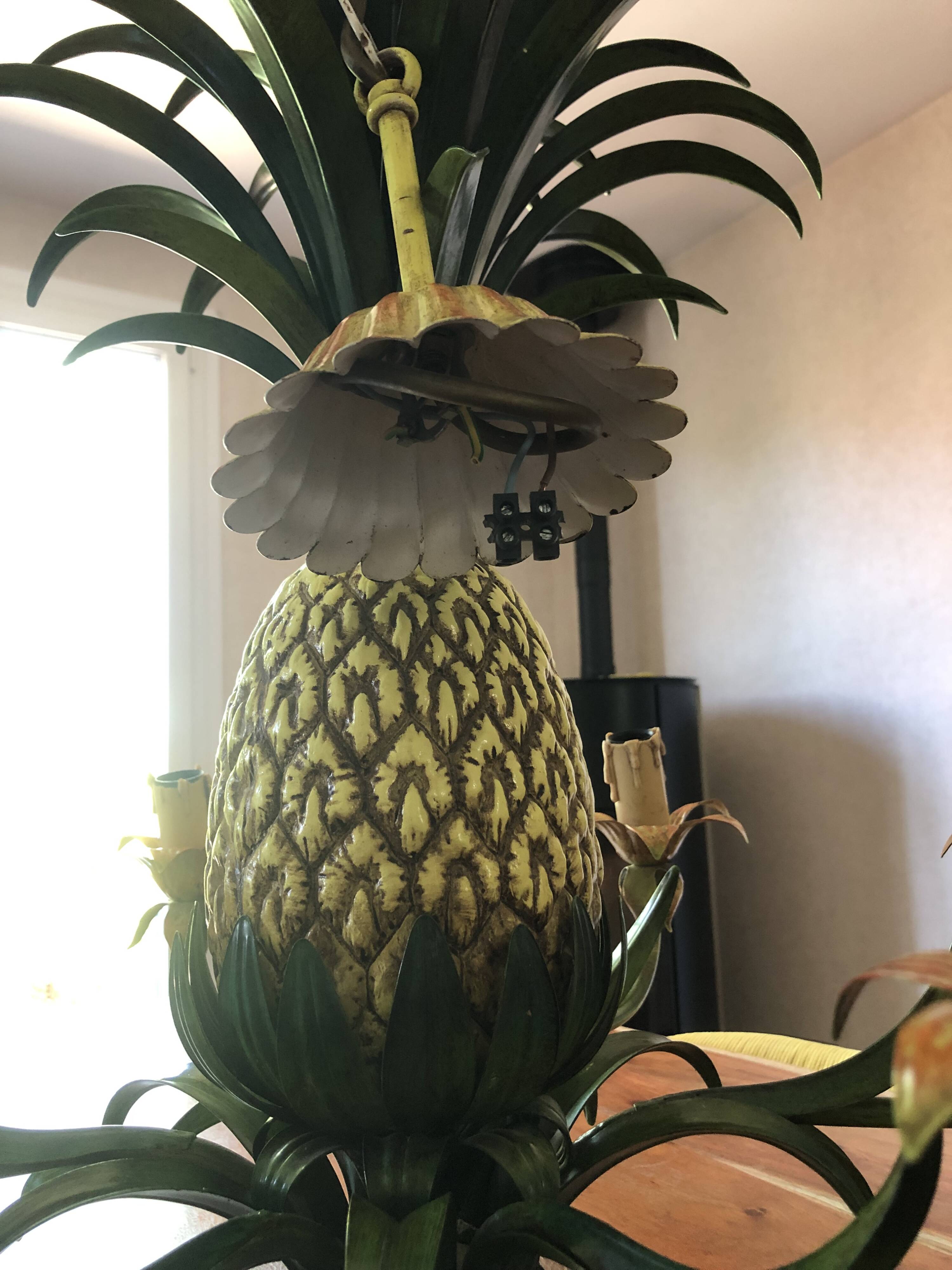 Vintage 1950s pineapple chandelier by Maison Charles.