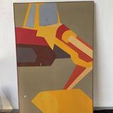 Abstract backhoe canvas