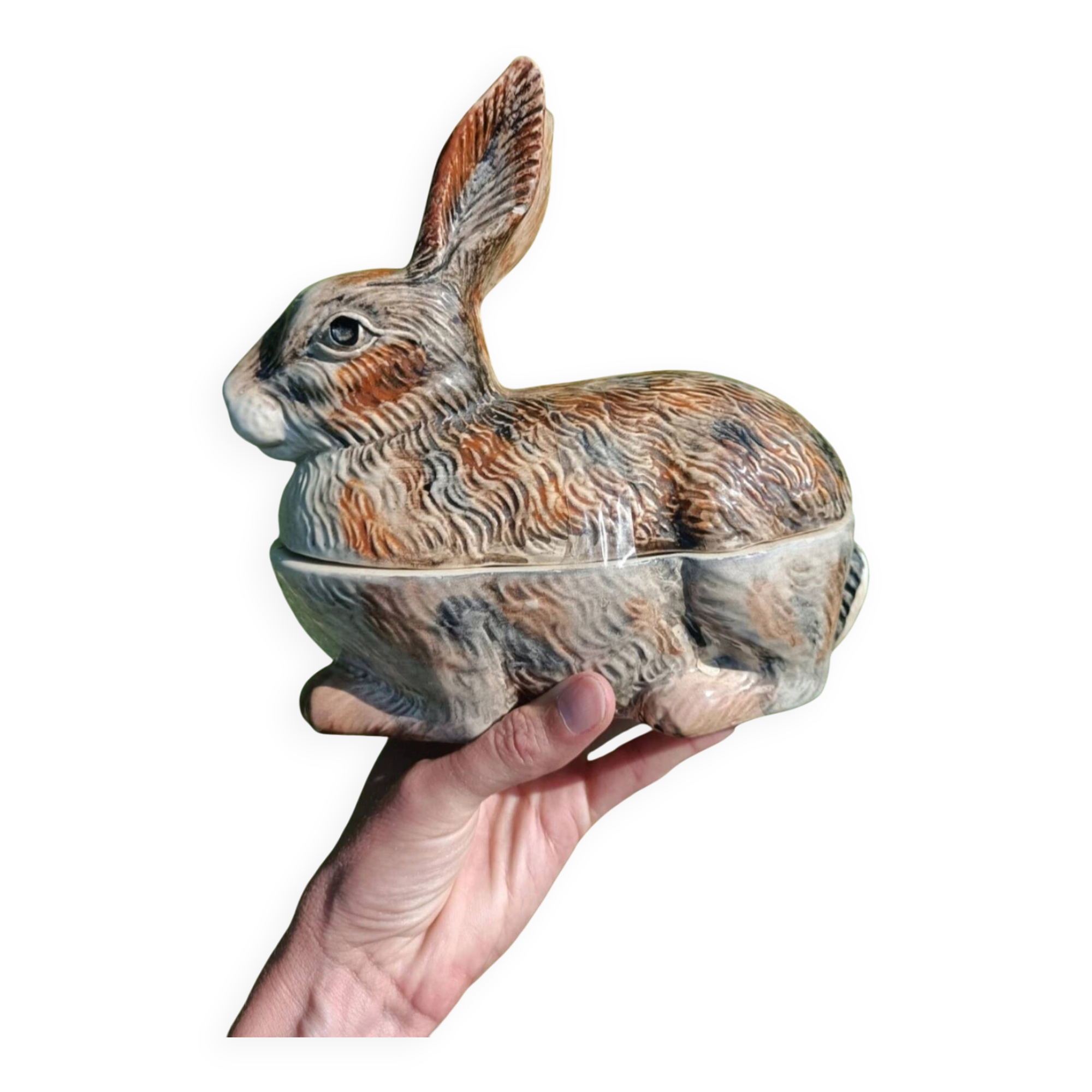 Retro zoomorphic terrine hand-painted by Michel Caugant 💐