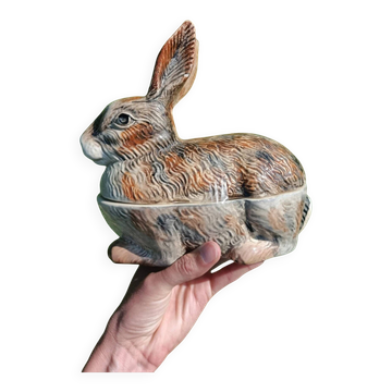 Terrine zoomorphe rétro peint main Michel Caugant 💐