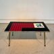 Vintage 70s coffee table – red & black graphic top – laito