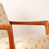 Pair of Scandinavian armchairs in teak and new fabric, 1960.