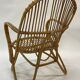 Fauteuil en rotin vintage par Dirk van Sliedregt Rohe Noordwolde 1960 des Pays-Bas