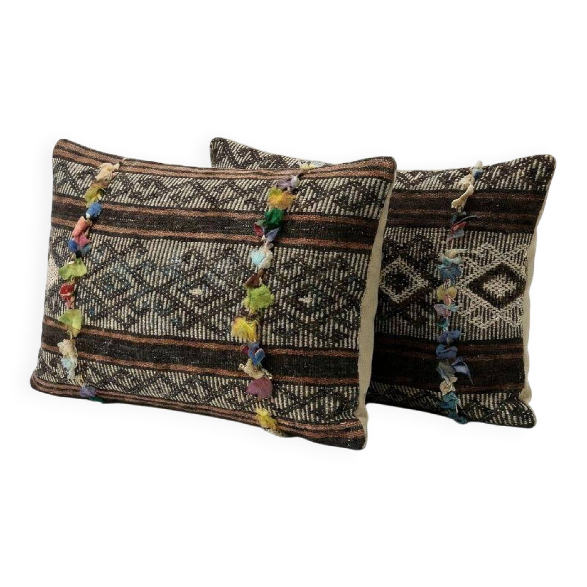Set of 2 vintage kilim cushion covers 36x61 cm
