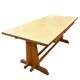 Vintage wooden table with a yellow formica top.