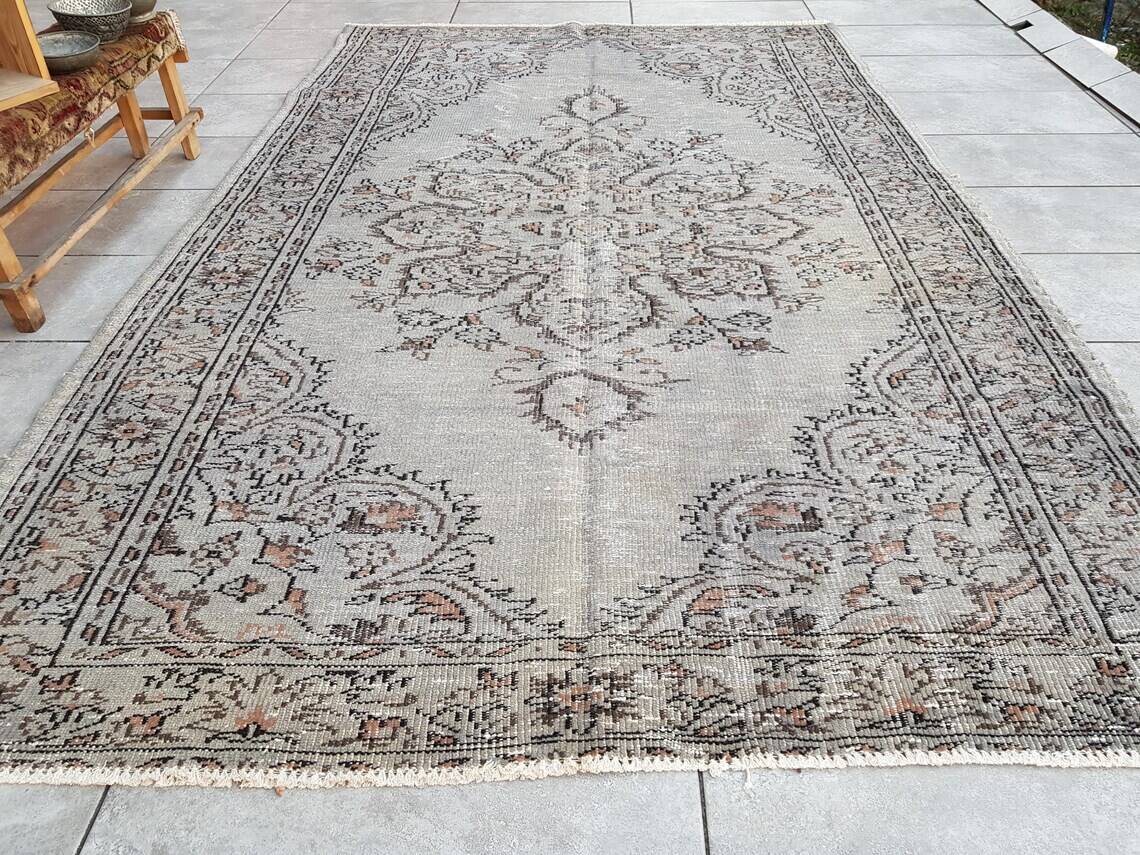 Vintage Turkish Grey Rug sku420