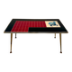 Vintage 70s coffee table – red & black graphic top – laito