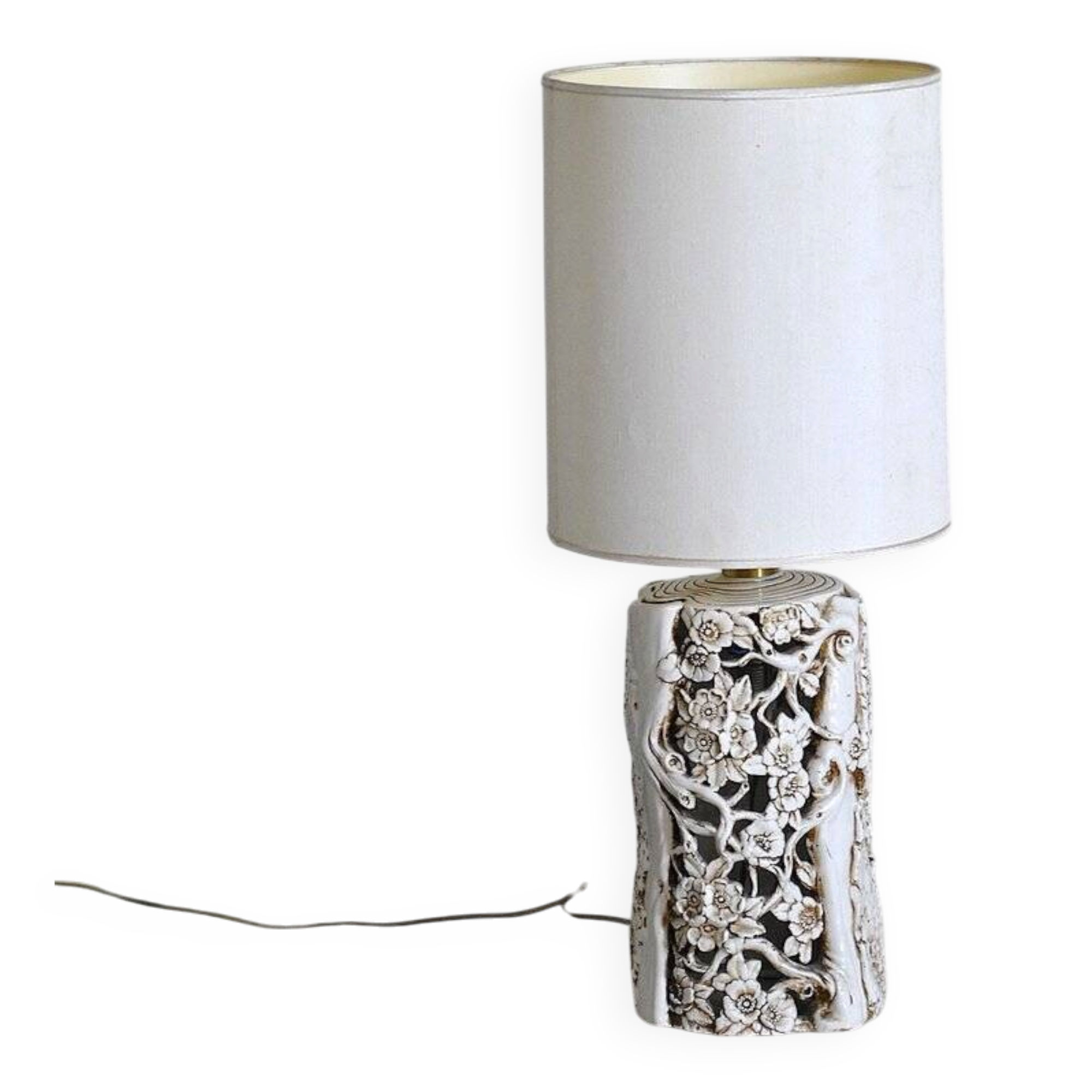 Sculptural table lamp with glazed ceramic structure, 1960s.