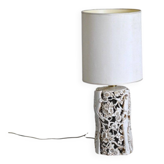 Sculptural table lamp with glazed ceramic structure, 1960s.