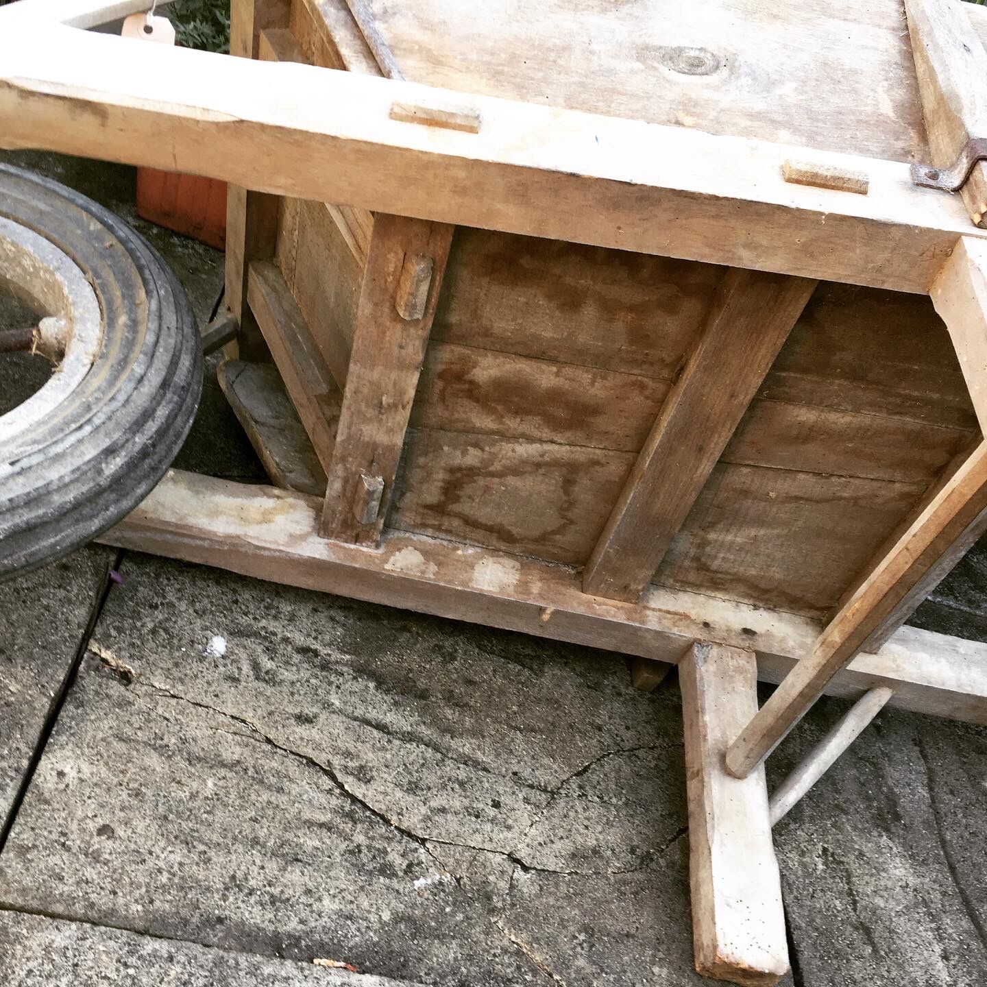 Decorative French Wooden Wheelbarrow
