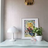 White table lamp mushroom 1970s space age