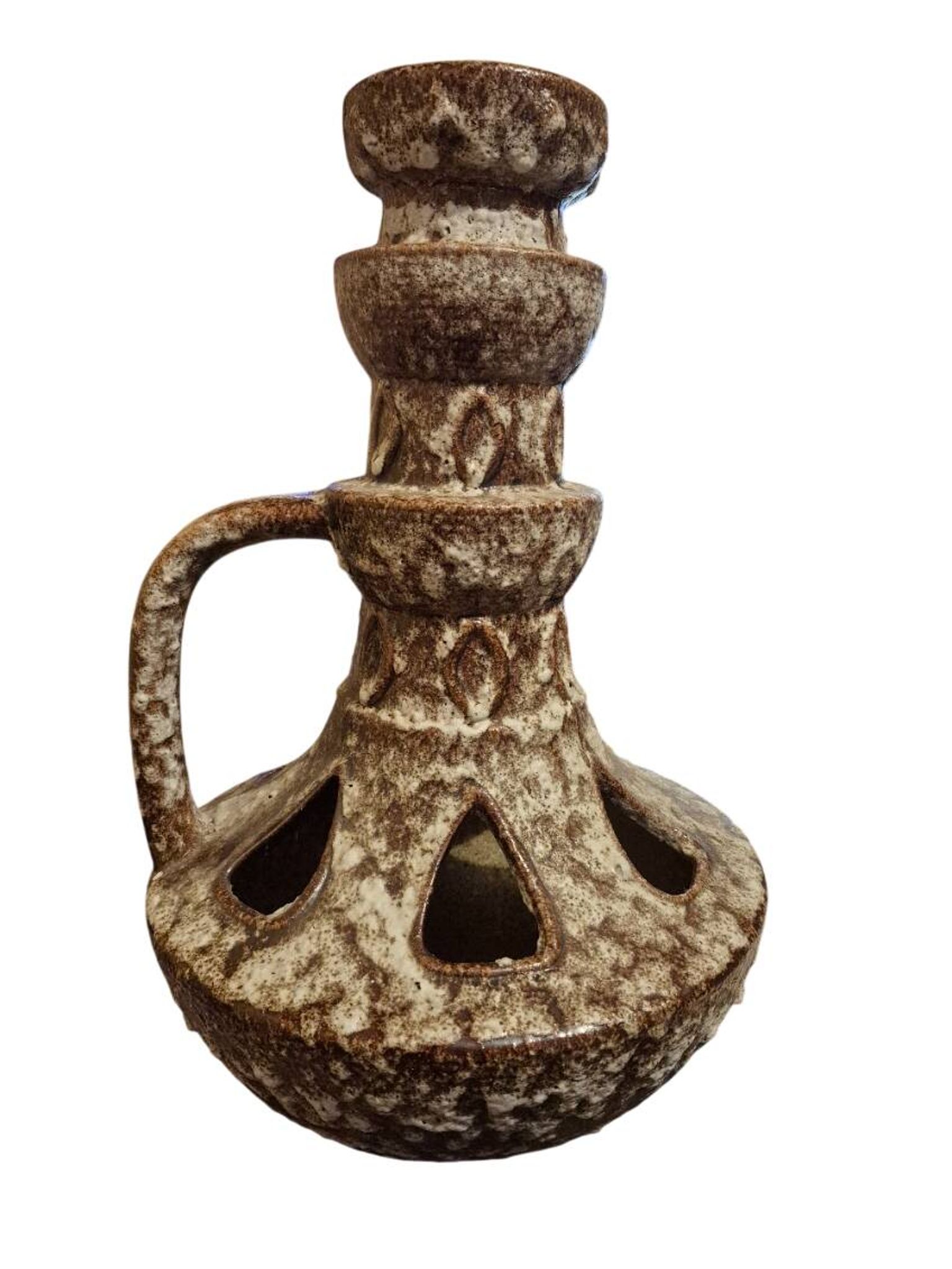 Pied de lampe brutaliste, fat lava 1970