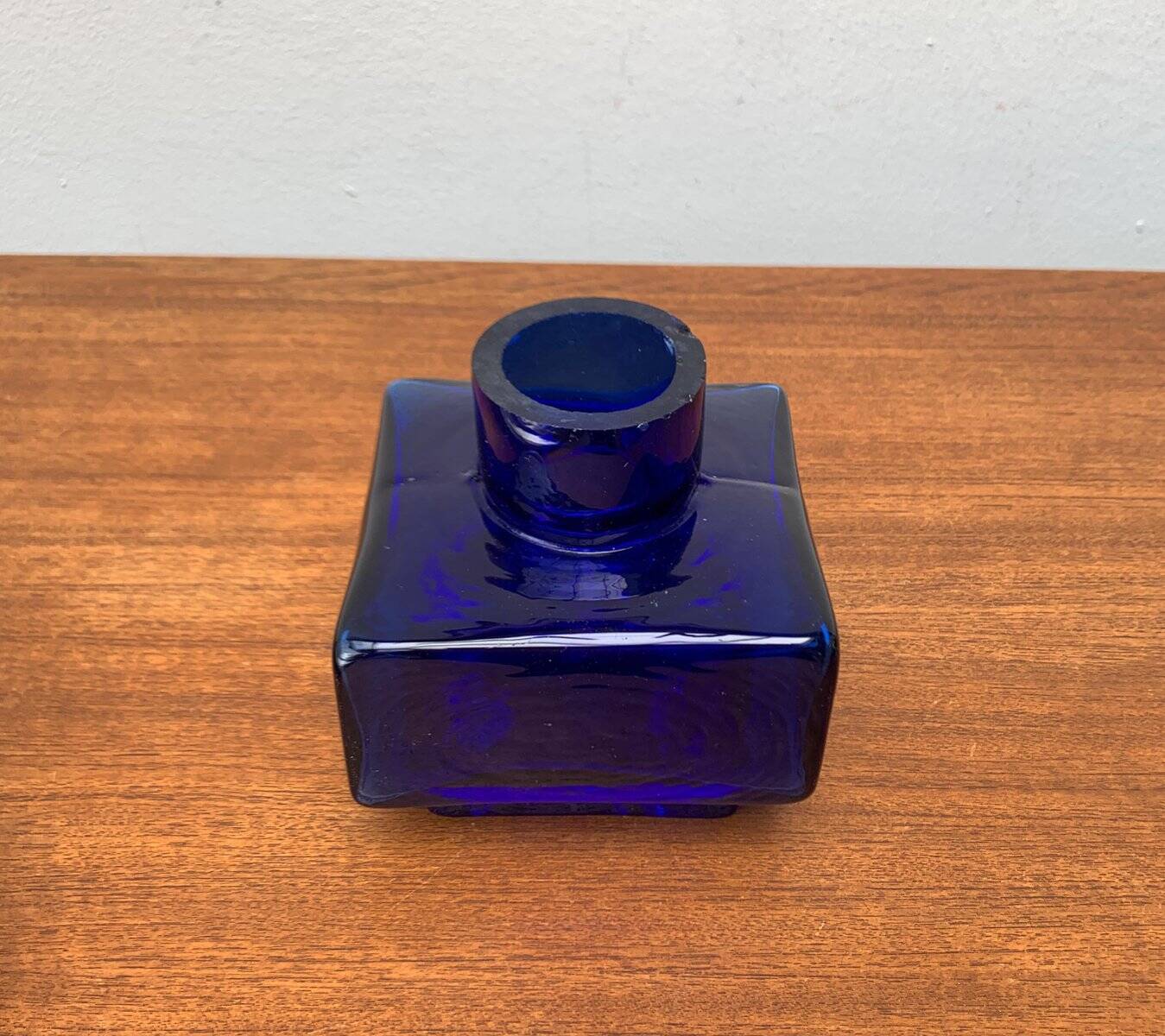 Scandinavian mid-century block glass vase, 1960s