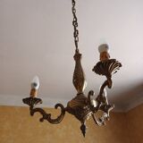 Three-branch bronze chandelier