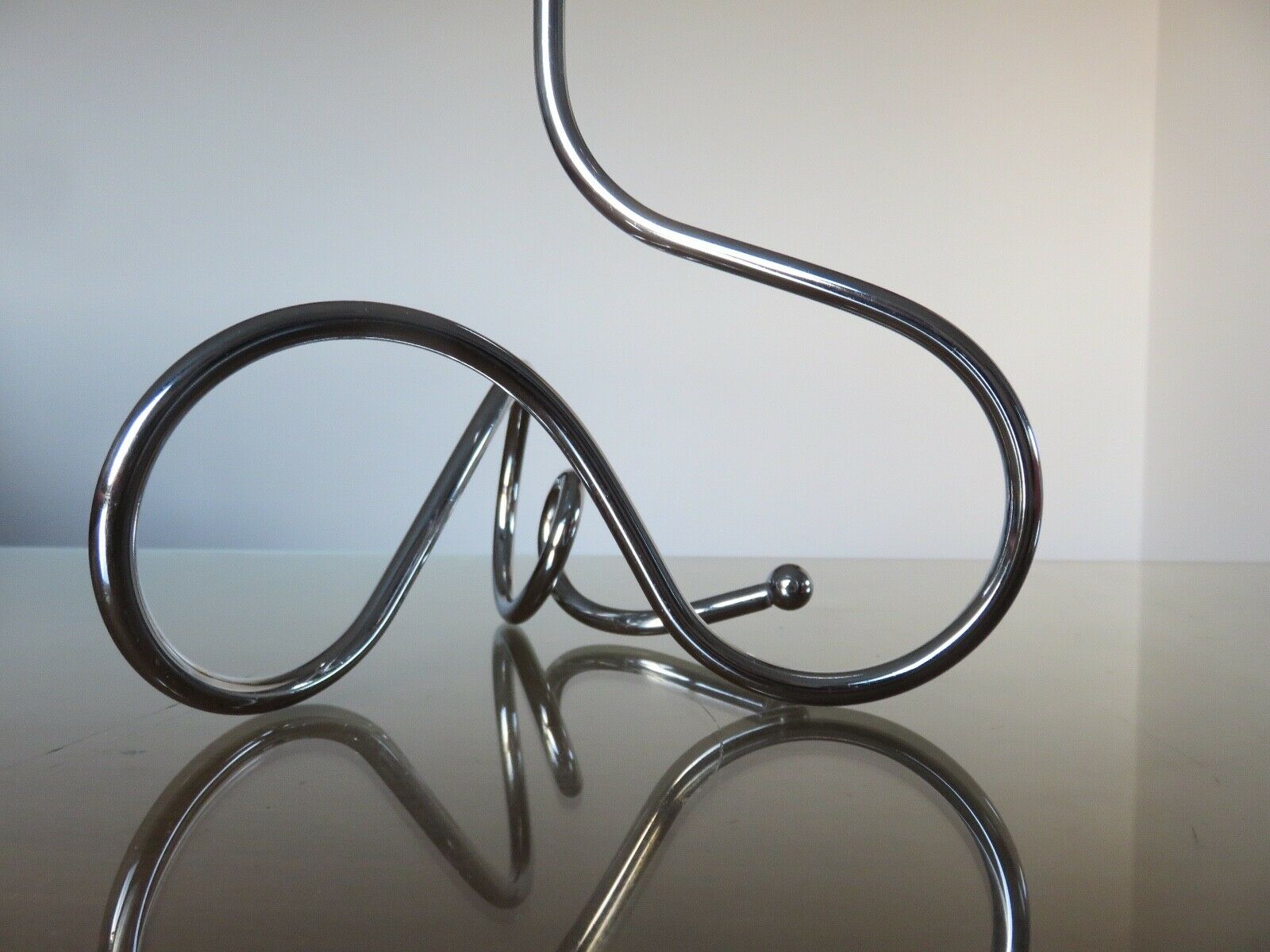 Scandinavian candlestick in chrome metal 1970