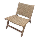 Chair woven from palm leaves