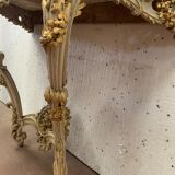 Carved console Louis XV style painted and gilded wood XX century