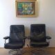 Scandinavian design leather armchair 70s