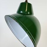 Industrial Green Enamel Factory Pendant Lamp, 1960s