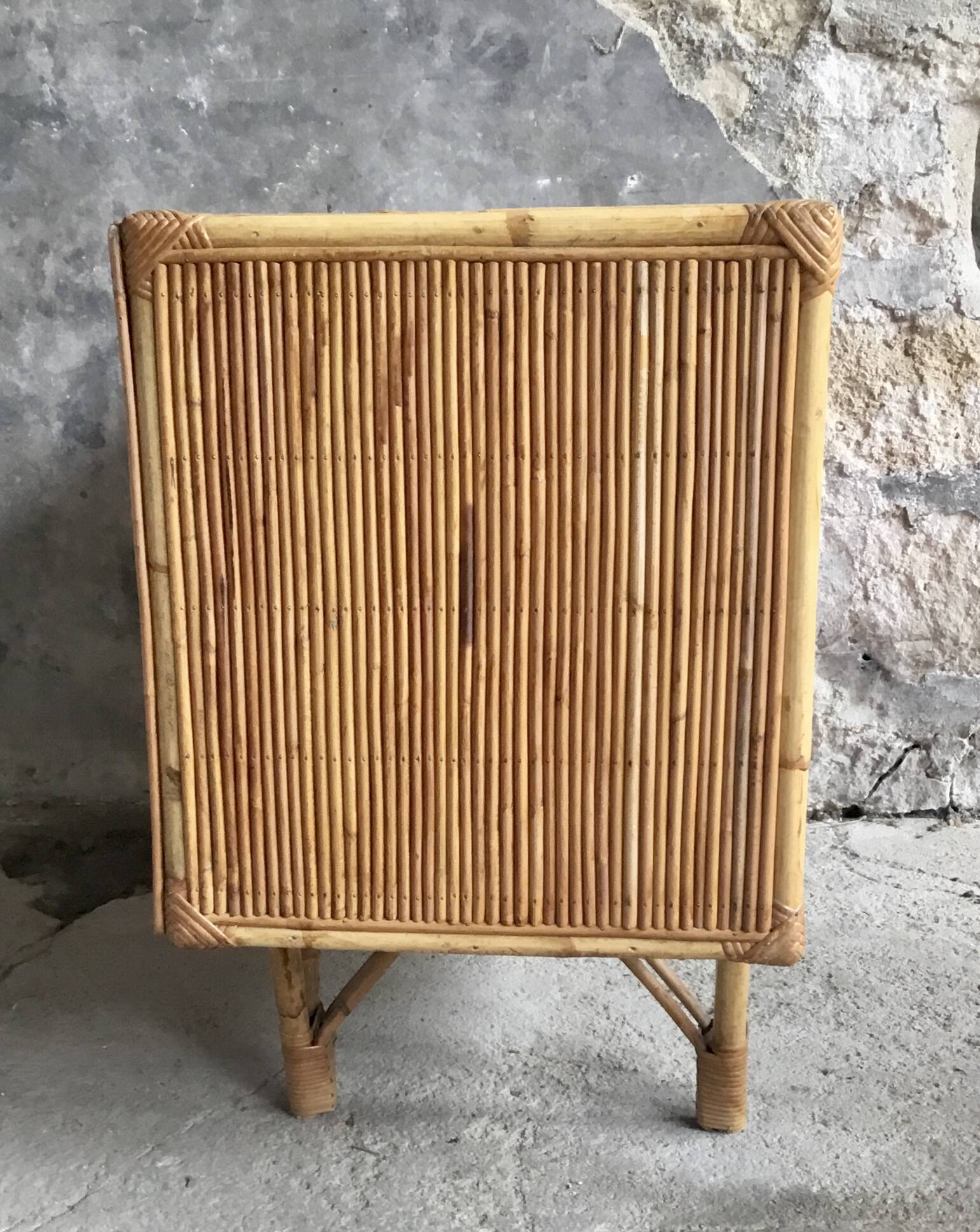 Bamboo and rattan chest of drawers - vintage 1960s