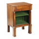 Antique bedside table in poplar with walnut veneer, 19th century.