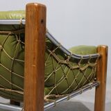 Leather Armchair and Ottoman by Jean Gillon