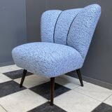Blue wool cocktail chair 1960s
