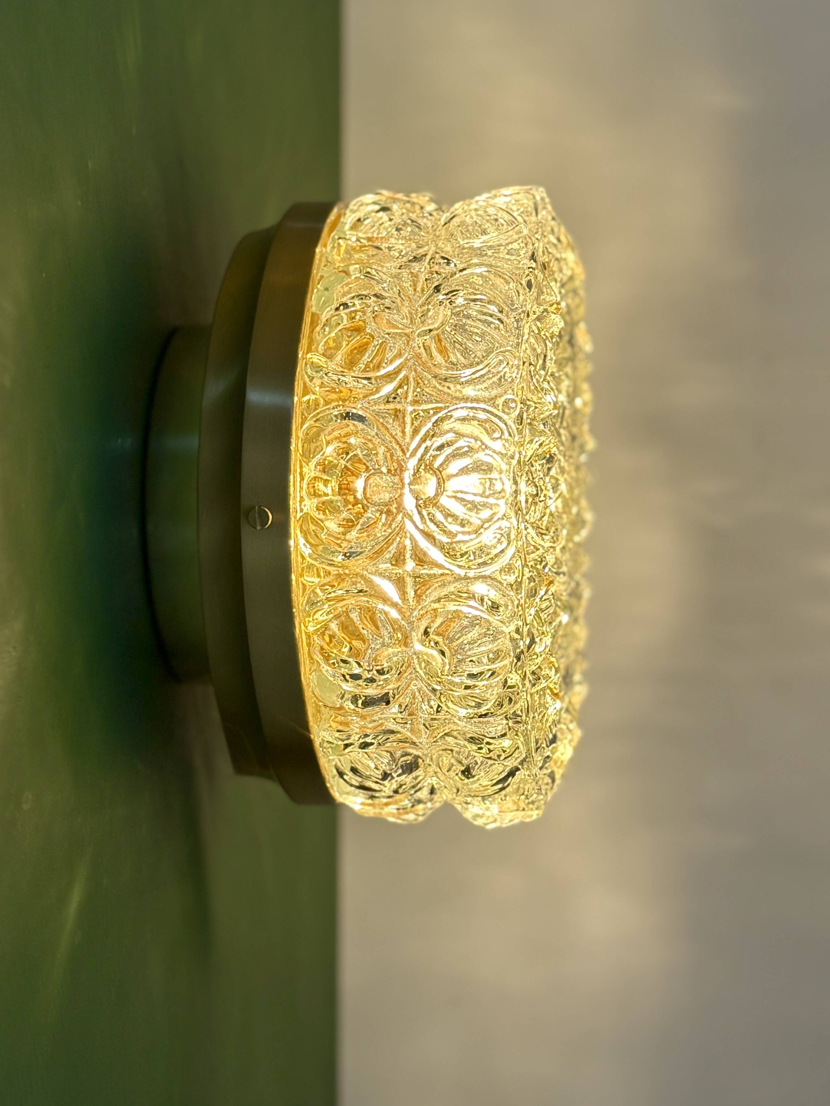 Vintage moulded glass wall or ceiling light globe