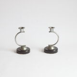 Art deco arc shaped candle stick holders 1930s