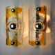 Pair of Murano Mazzega Orange wall lights, Italy, 1970