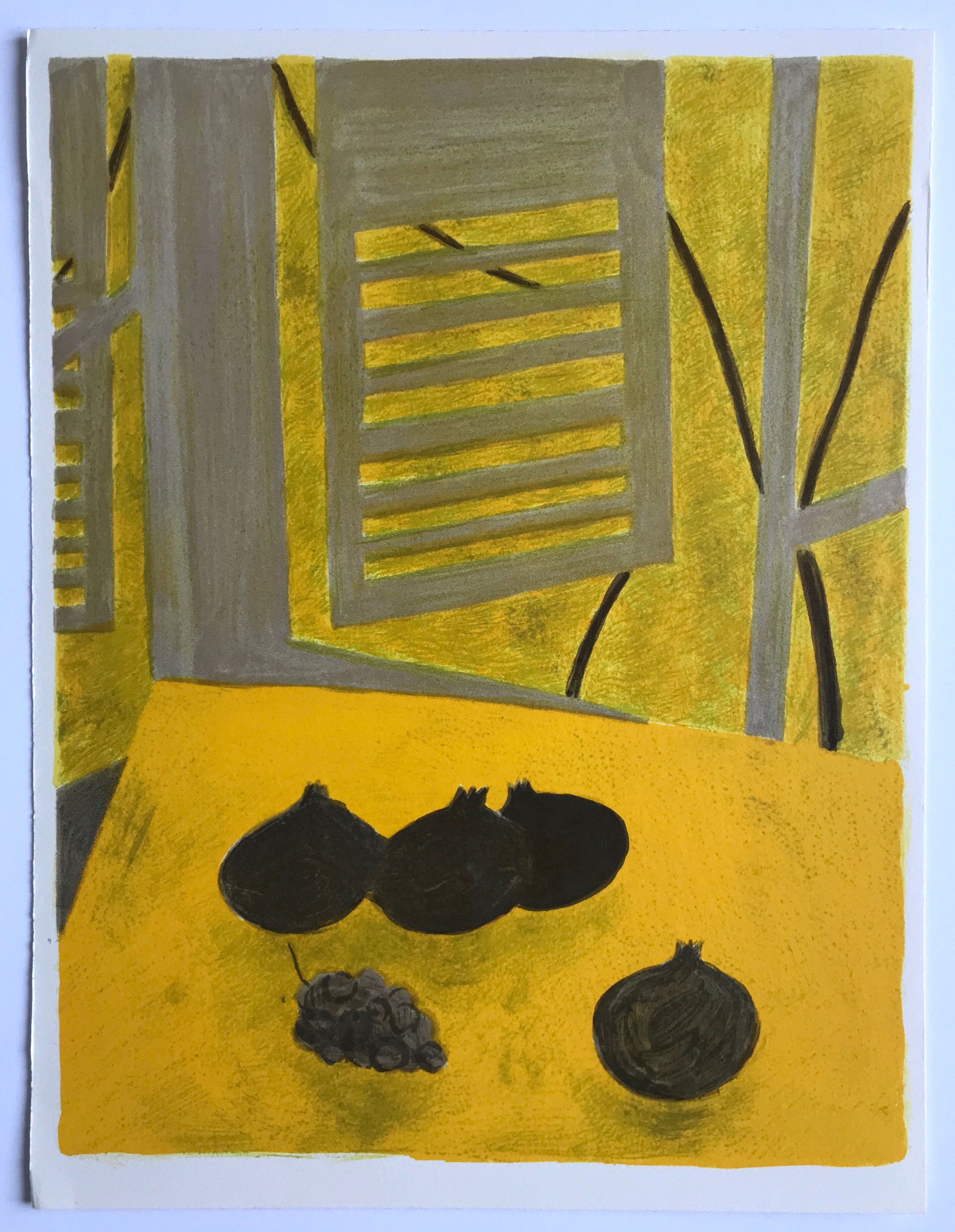 Original lithograph by Pierre Boncompain, Earthly Nourishments I, 1990