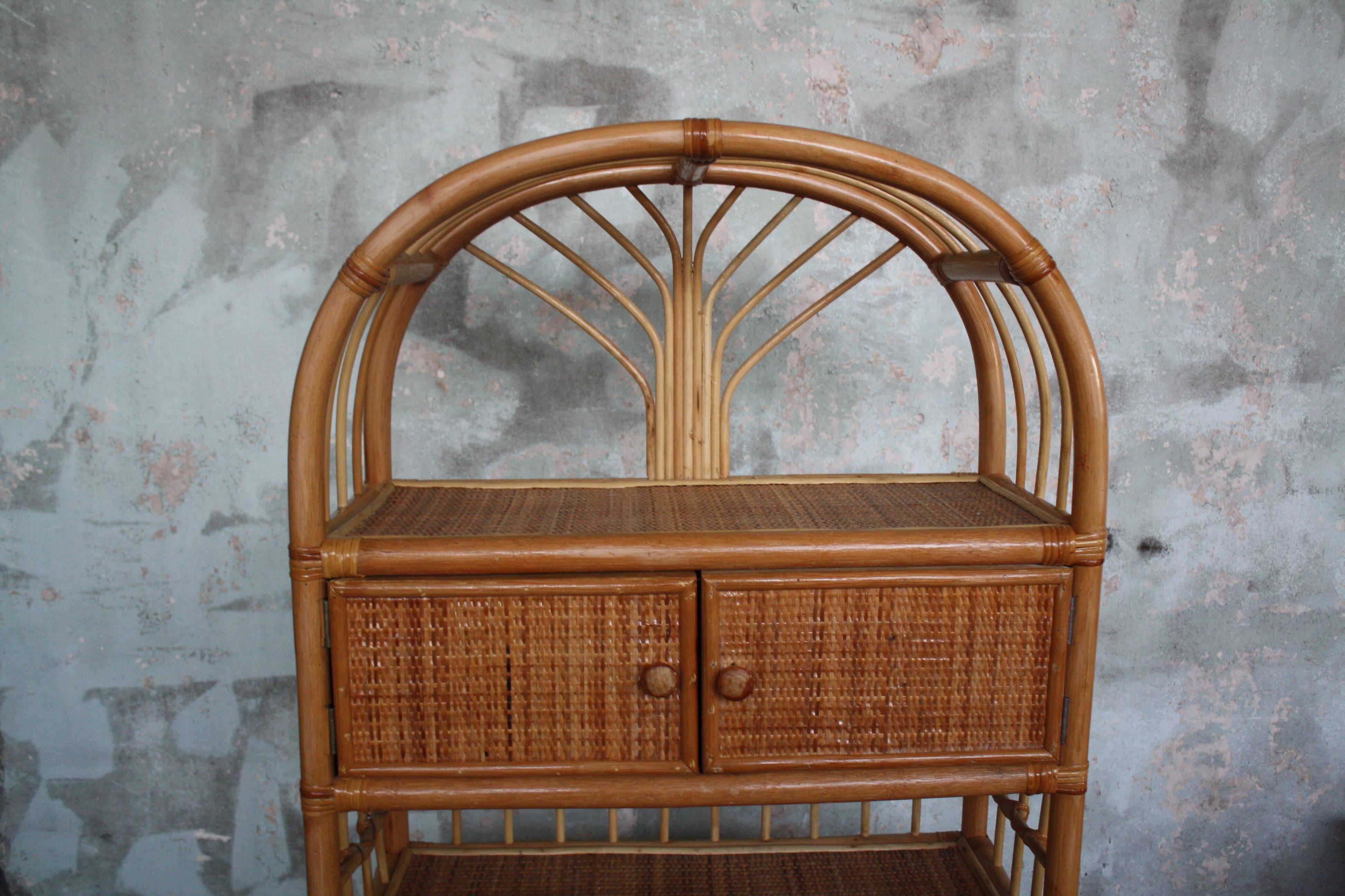Vintage rattan shelf