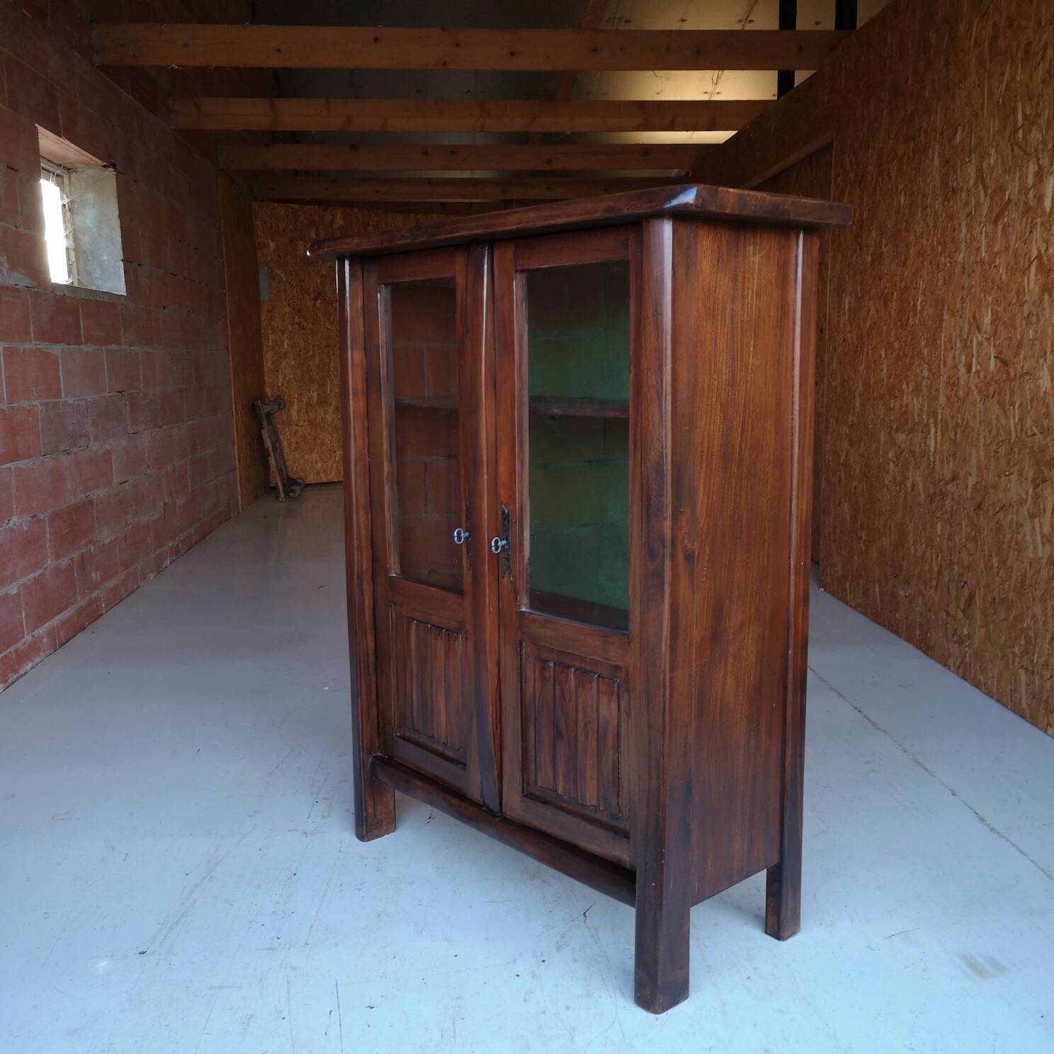 brutalist display cabinet olavi hanninen solid oak mikko nupponen, finland 1960
