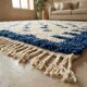 Traditional handmade pure wool Berber rug 2/3 m