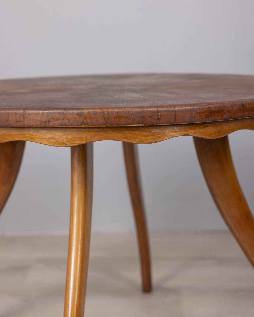 Vintage 1940s wooden coffee table in italian design