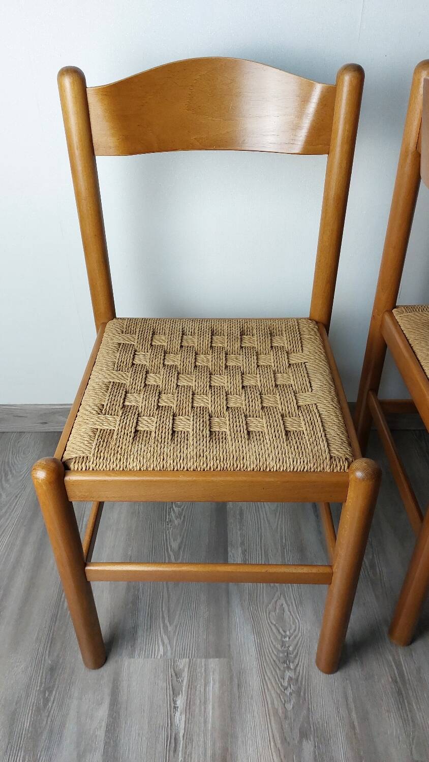 2 chaises corde raphia tressée