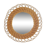 Braided wicker mirror