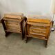 Lot of 2 solid elm armchairs, Maison Regain design, 70s vintage