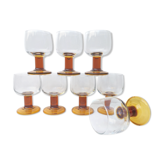 Set of 8 vintage glasses, water