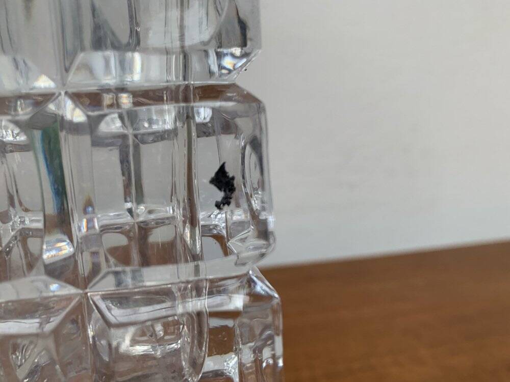 Vintage German Lead Crystal Block Vase, 1970s