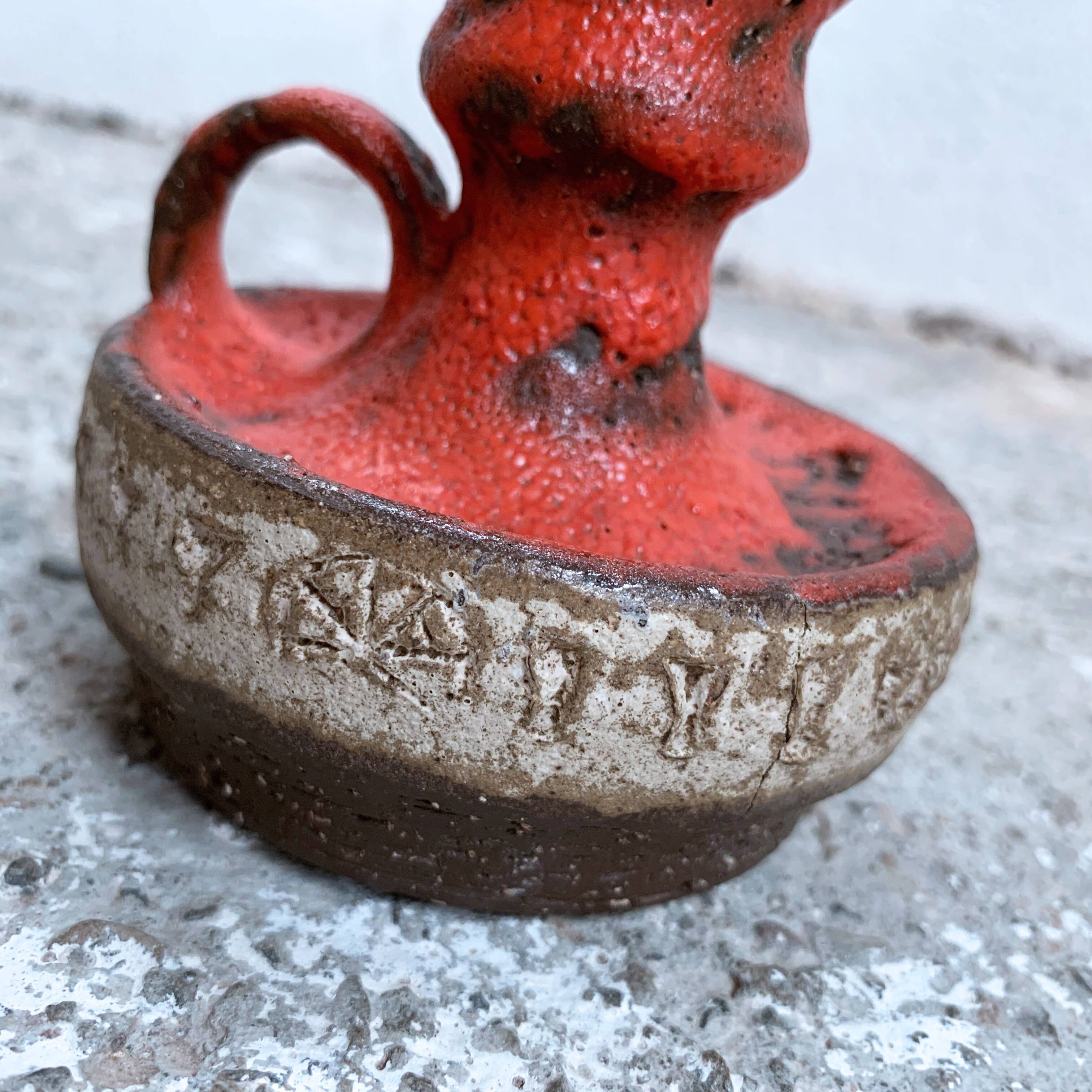 Fat Lava enamelled ceramic candlestick