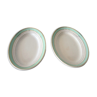 2 old oval ceramic raviers kg luneville – dauphine