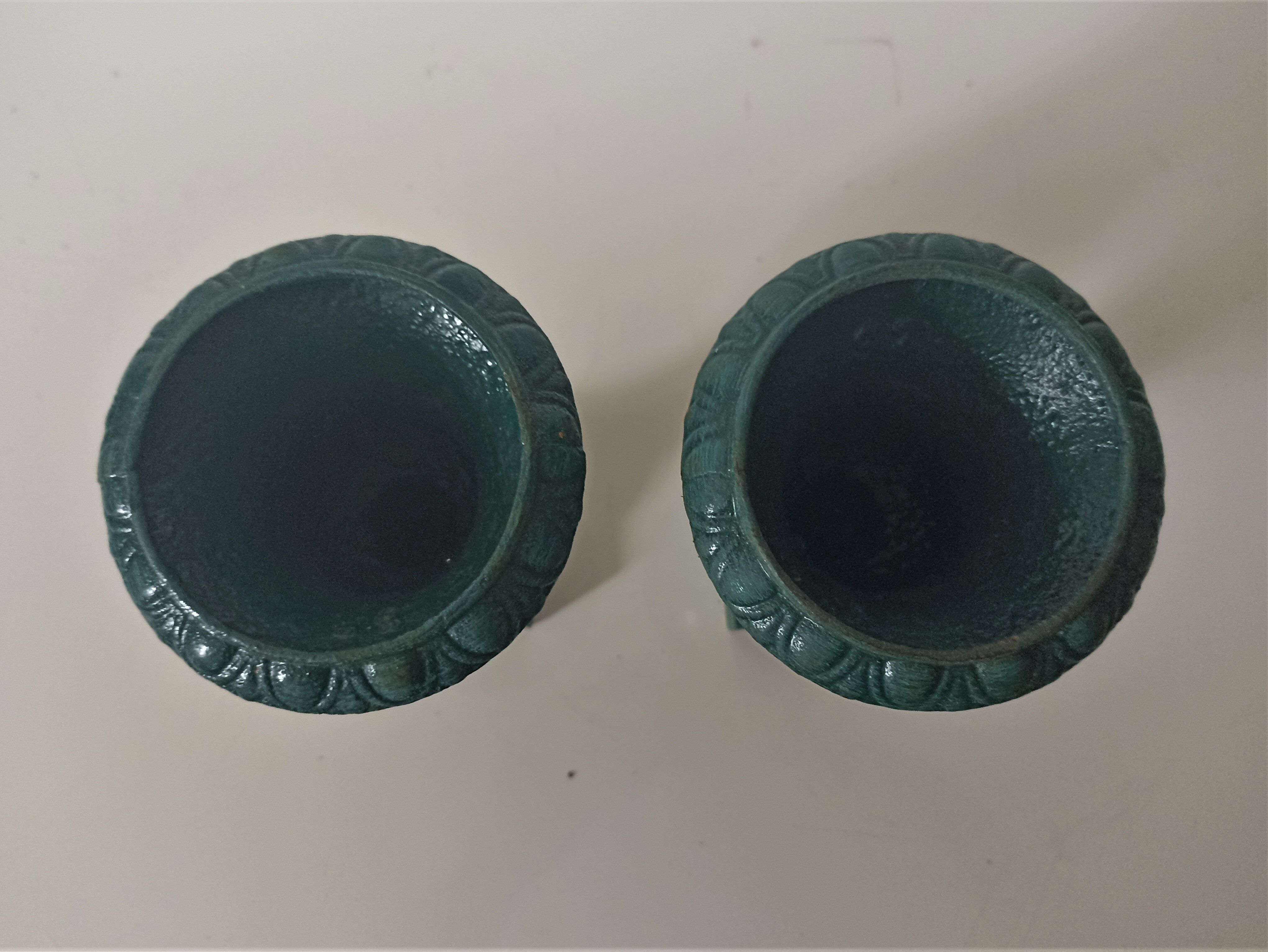 Pair of green Medici vintage 15,5 cm