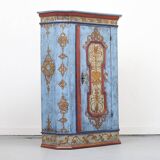 Rustic Farmhouse Folk Art Painted Bridal Cabinet