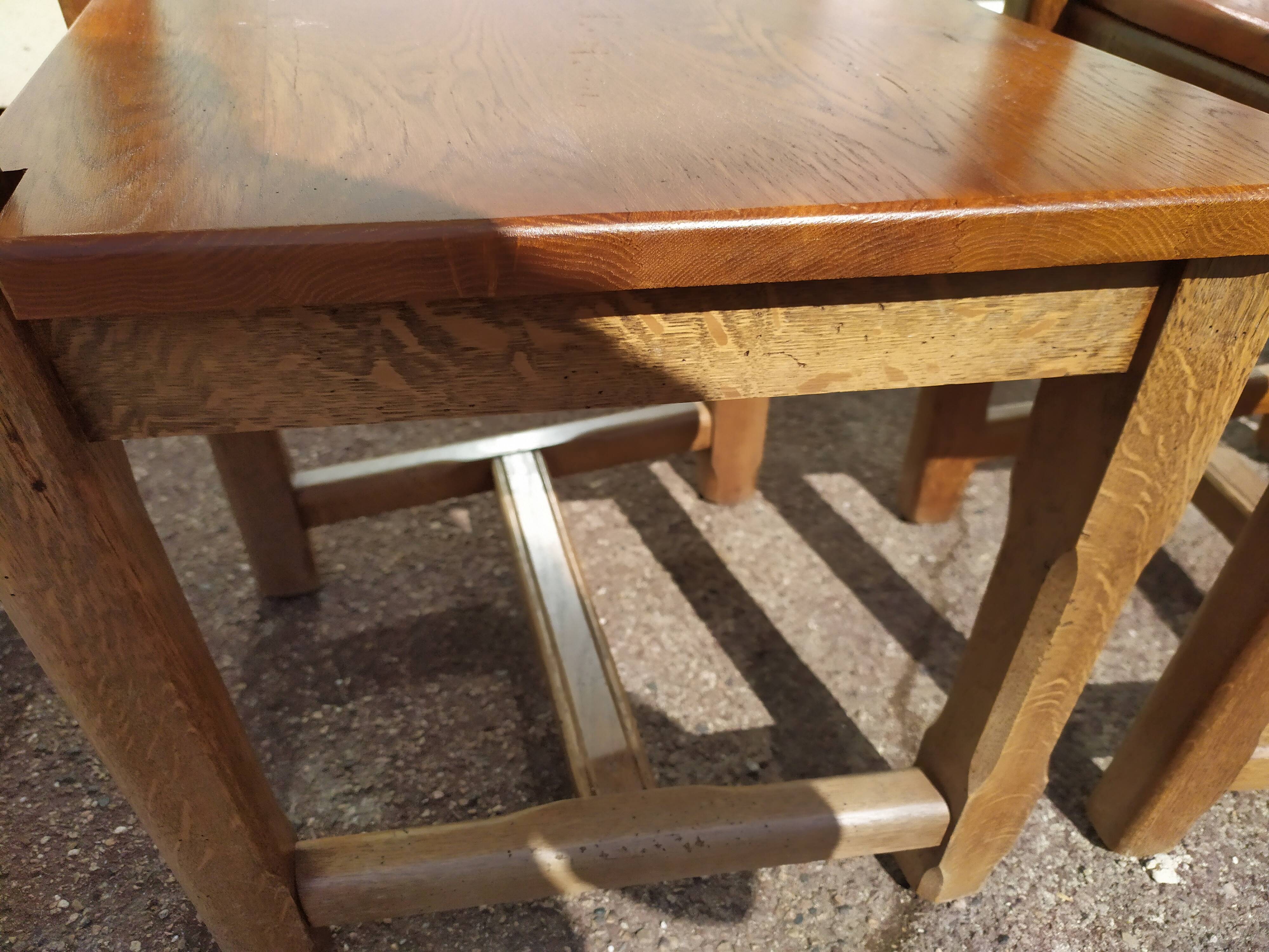 Set of 6 solid oak wood chairs - ferme compagne montage