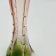 Paire de soliflores vintage en verre rose et vert