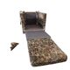 Fauteuil vintage marron à fleurs / fauteuil-lit / fauteuil une place