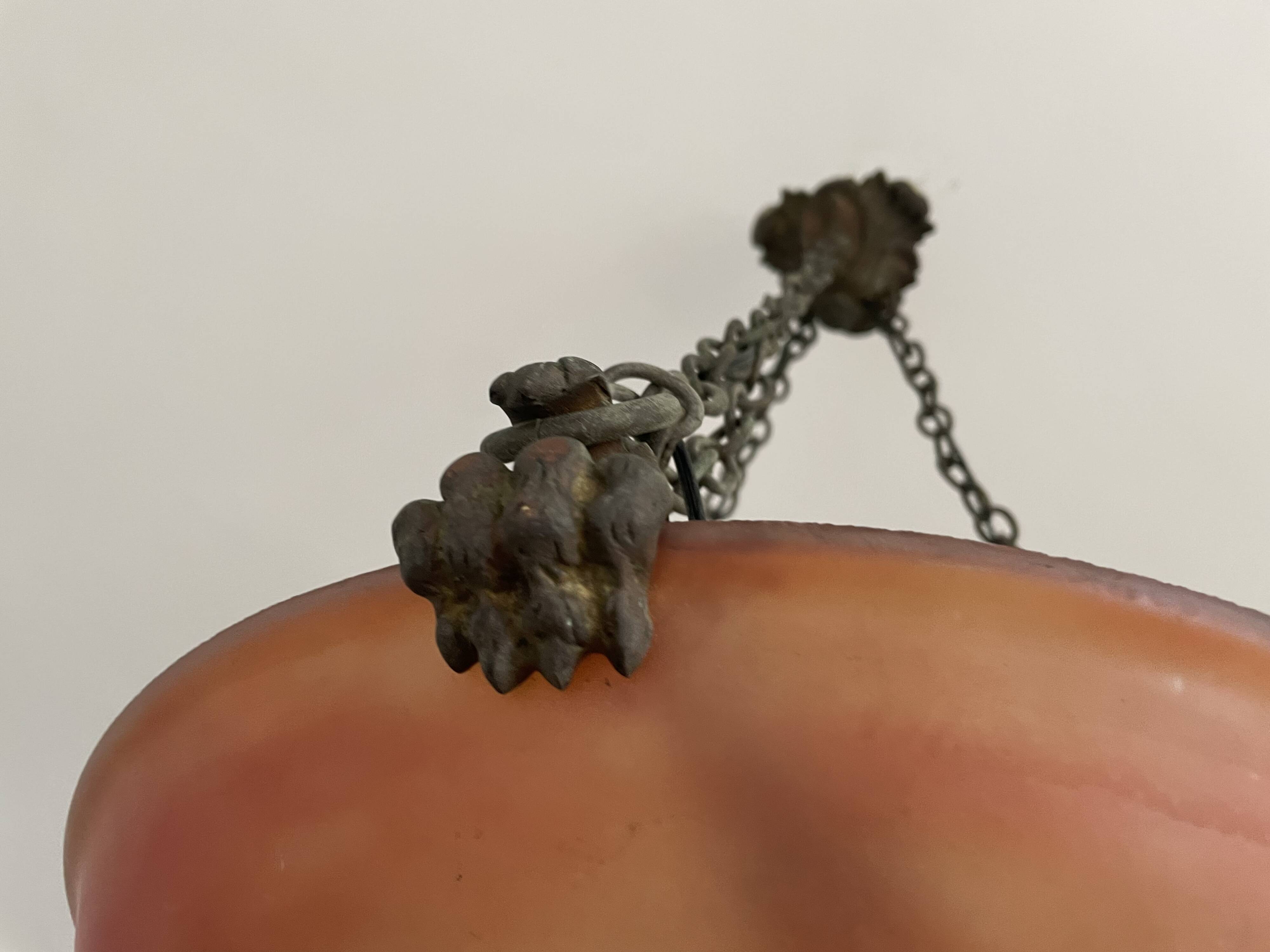 Art Deco pendant light in marbled glass