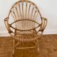 Armchair basket in vintage rattan 60's